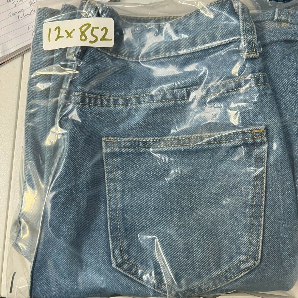 Shein High Waisted Baggy Jeans Wide Leg Denim Medium Wash Womens Size 6 - Picture 10 of 10
